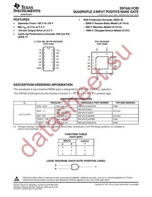 SN74ALVC00DGVRE4 datasheet  